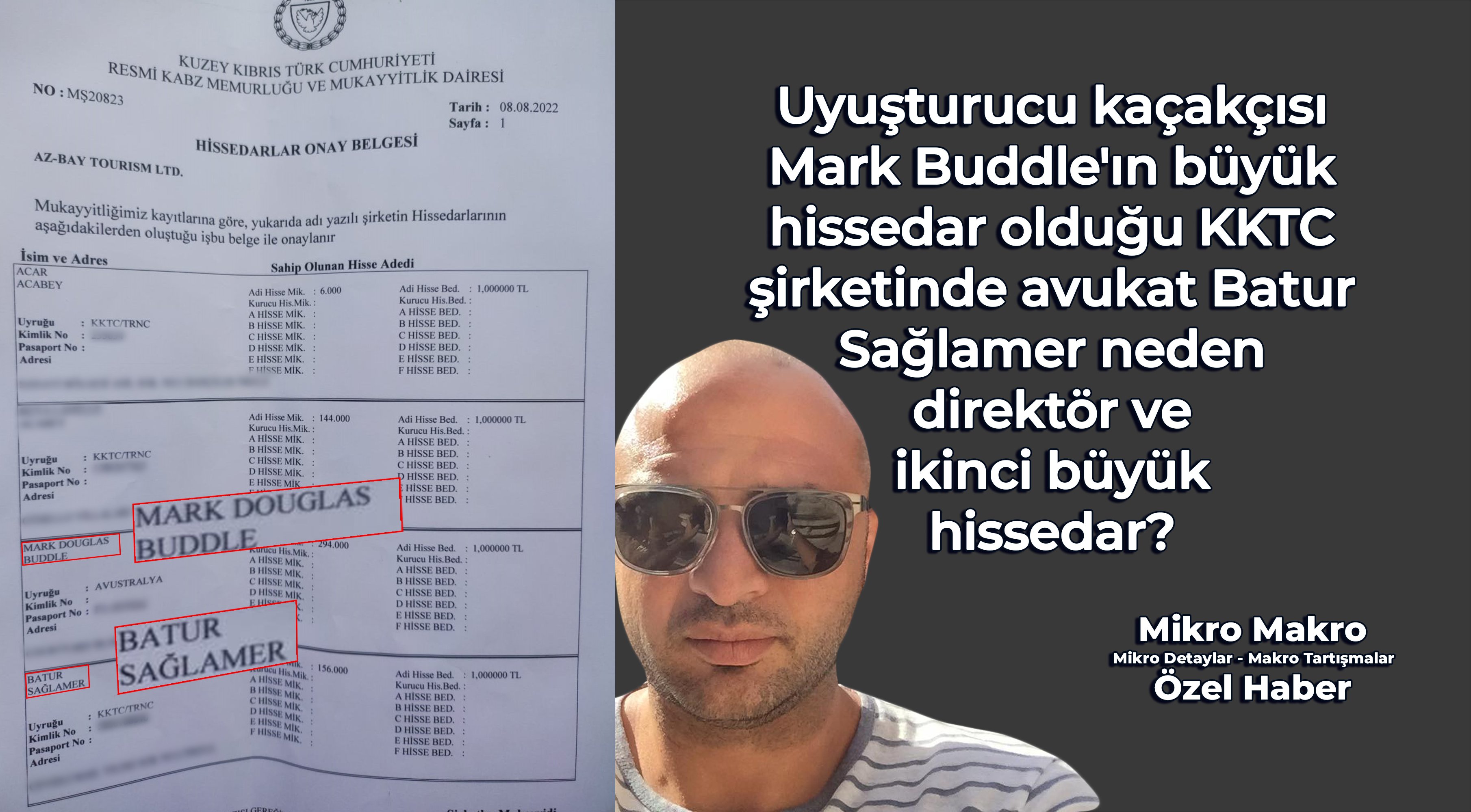 Mark Buddle'ın büyük ortak olduğu KKTC'de kurulu şirkette hissedar ve direktör bir avukat!