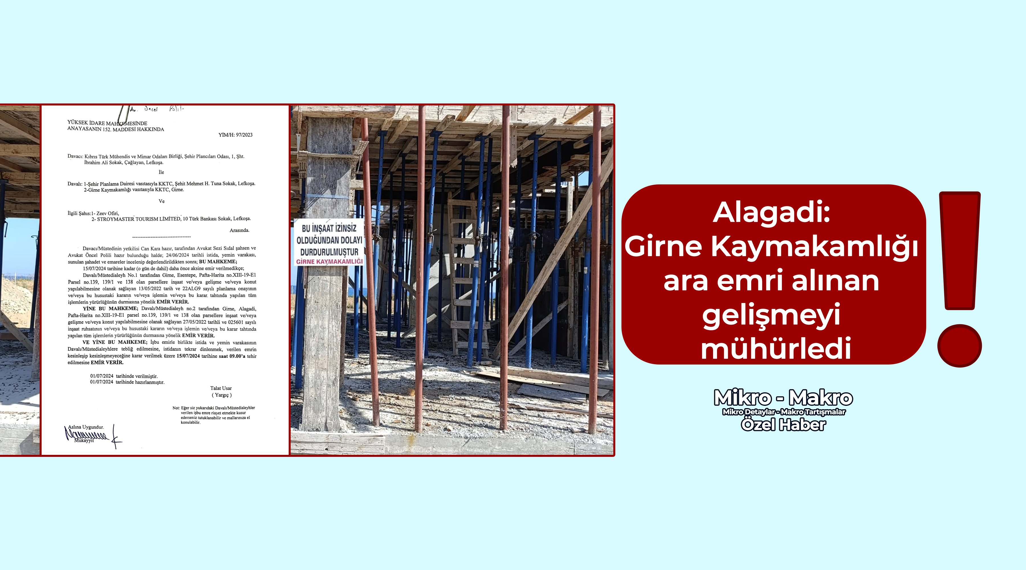 Alagadi: Girne Kaymakamlığı ara emri alınan gelişmeyi mühürledi