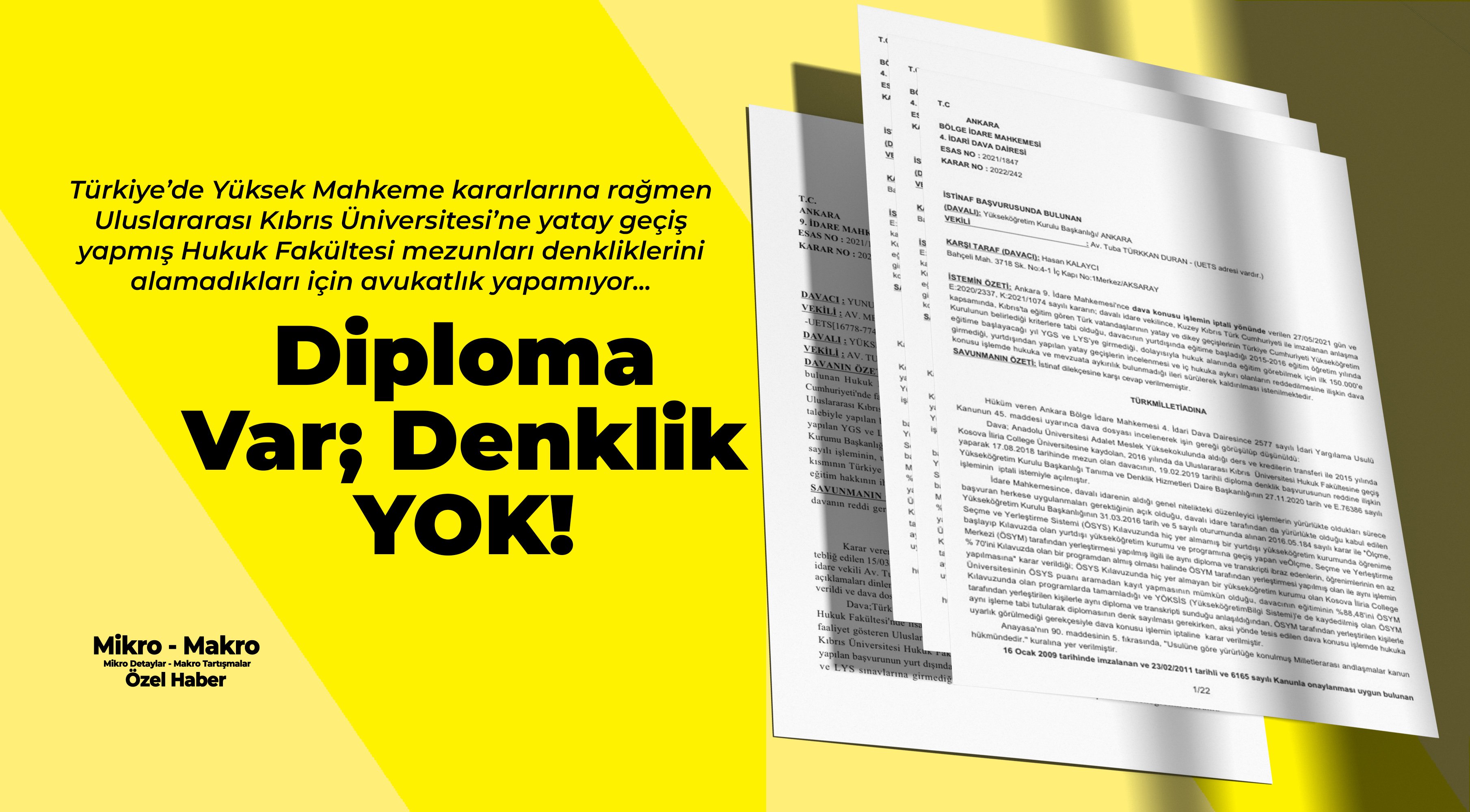 Mahkeme kararlarına rağmen bazı UKÜ yatay geçiş mezunlarına denklik verilmiyor!