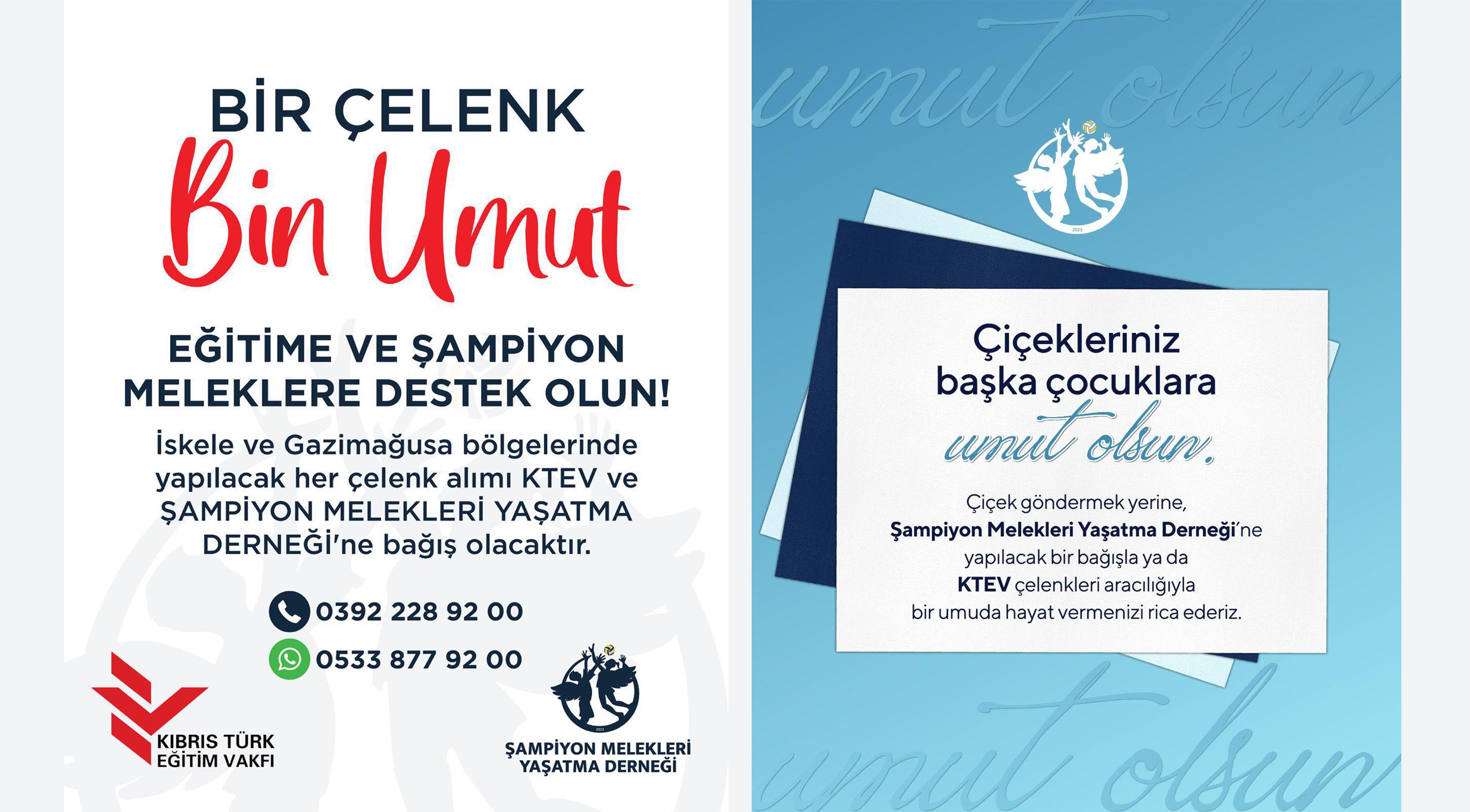 Şampiyon Melekleri Yaşatma Derneği ile KTEV, öğrenci bursları için bağış çağrısında bulundu